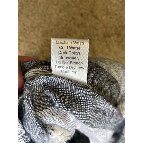 Allen Allen Women's XL Linen Pants Striped Wide Leg Beachy Coastal Boho - Picture 4 of 13